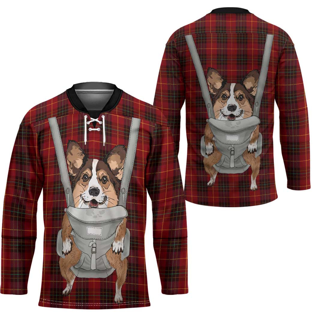 Front Carrier Dog Pembroke Welsh Corgi Christmas Hockey Jersey Xmas Holiday Patterns - Wonder Print Shop