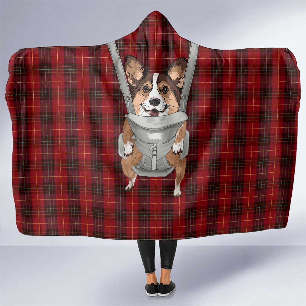 Front Carrier Dog Pembroke Welsh Corgi Christmas Hooded Blanket Xmas Holiday Patterns - Wonder Print Shop
