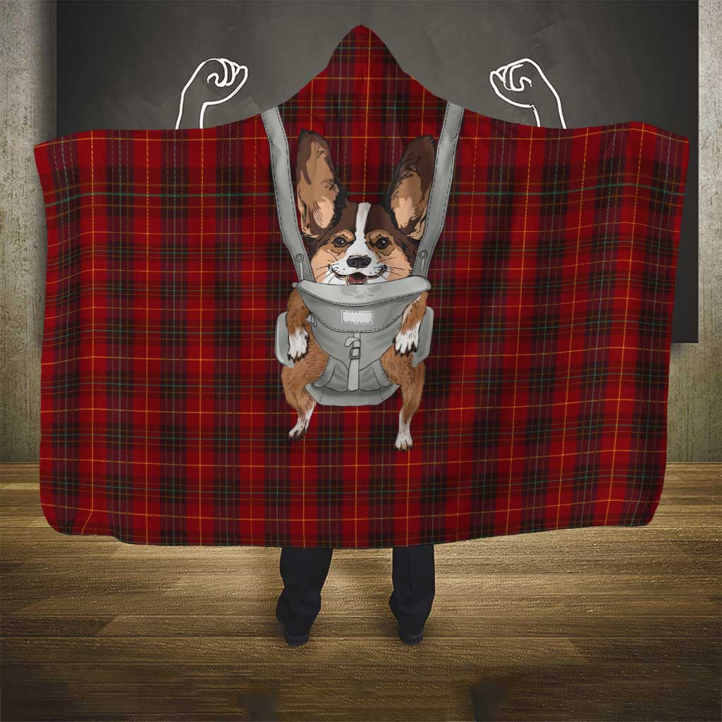 Front Carrier Dog Pembroke Welsh Corgi Christmas Hooded Blanket Xmas Holiday Patterns - Wonder Print Shop