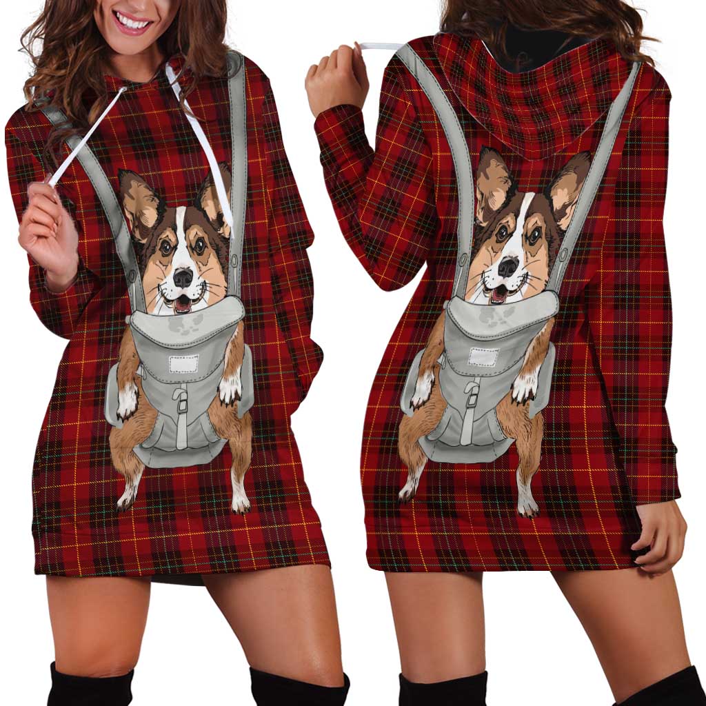 Front Carrier Dog Pembroke Welsh Corgi Christmas Hoodie Dress Xmas Holiday Patterns - Wonder Print Shop