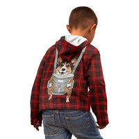Front Carrier Dog Pembroke Welsh Corgi Christmas Kid Hoodie Xmas Holiday Patterns - Wonder Print Shop