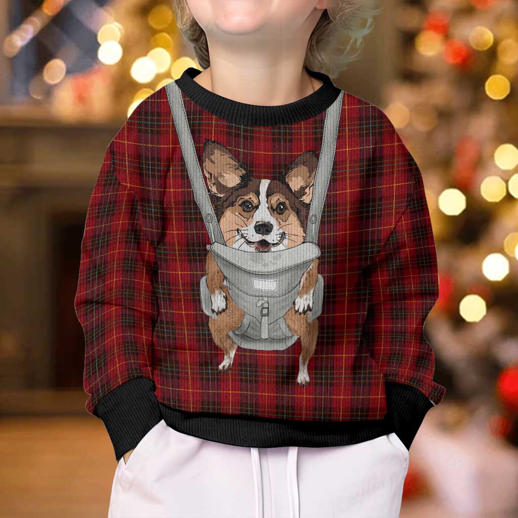 Front Carrier Dog Pembroke Welsh Corgi Christmas Kid Ugly Christmas Sweater Xmas Holiday Patterns - Wonder Print Shop