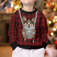 Front Carrier Dog Pembroke Welsh Corgi Christmas Kid Ugly Christmas Sweater Xmas Holiday Patterns - Wonder Print Shop