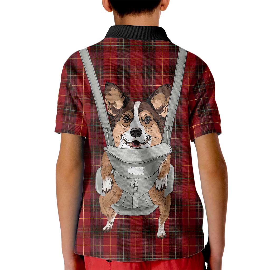 Front Carrier Dog Pembroke Welsh Corgi Christmas Kid Polo Shirt Xmas Holiday Patterns - Wonder Print Shop