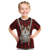 Front Carrier Dog Pembroke Welsh Corgi Christmas Kid T Shirt Xmas Holiday Patterns - Wonder Print Shop