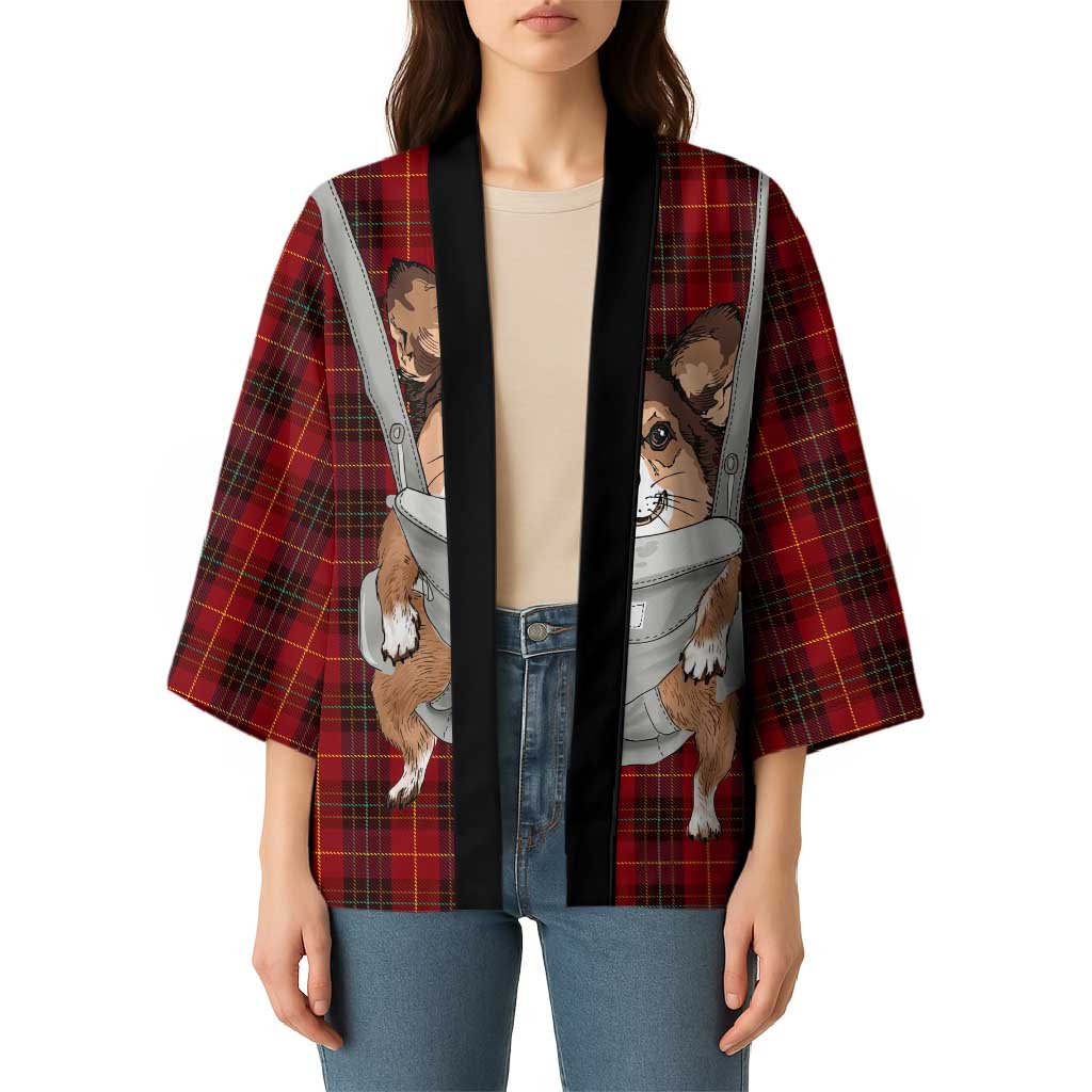 Front Carrier Dog Pembroke Welsh Corgi Christmas Kimono Xmas Holiday Patterns - Wonder Print Shop