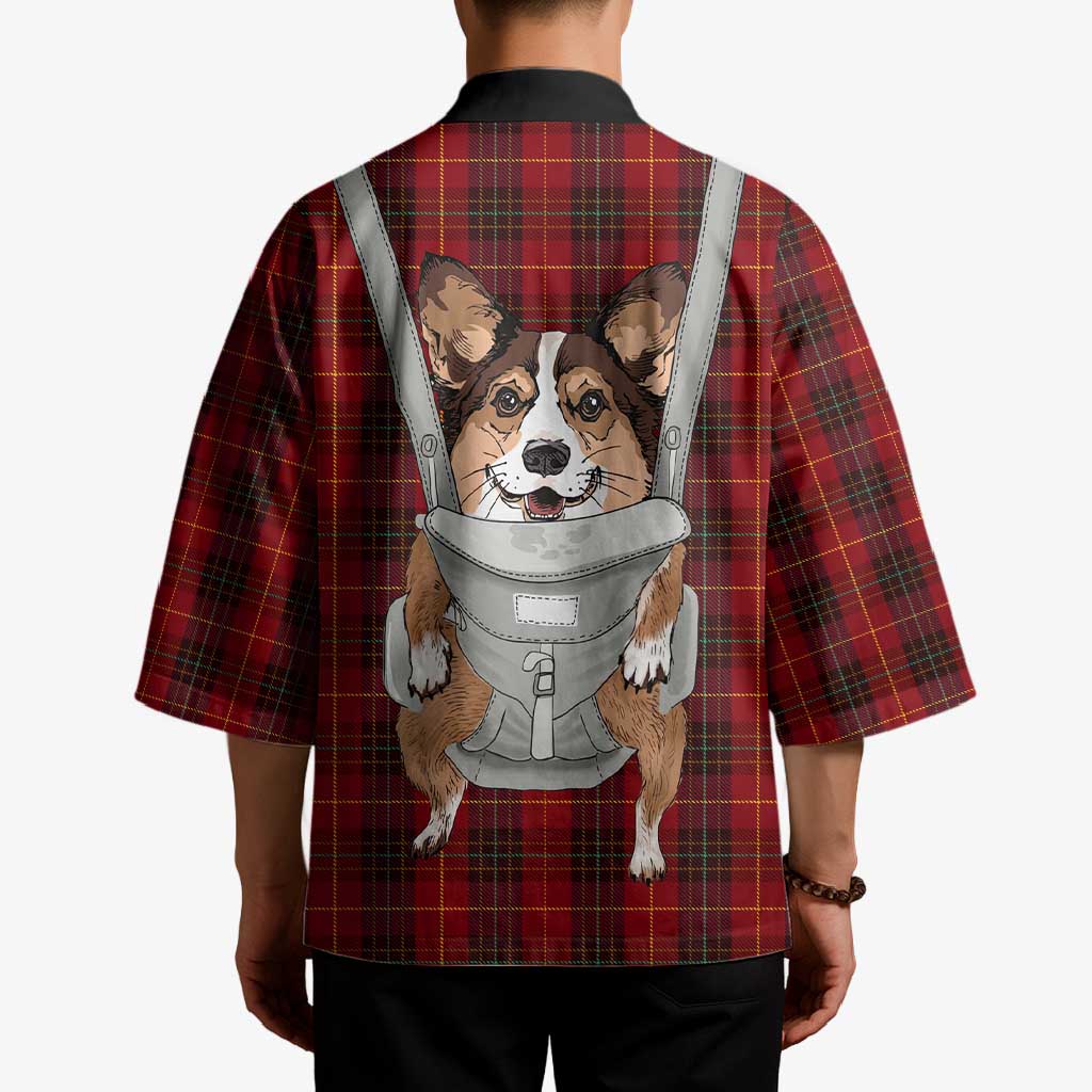 Front Carrier Dog Pembroke Welsh Corgi Christmas Kimono Xmas Holiday Patterns - Wonder Print Shop
