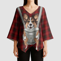 Front Carrier Dog Pembroke Welsh Corgi Christmas Kimono Sleeve Blouse Xmas Holiday Patterns - Wonder Print Shop