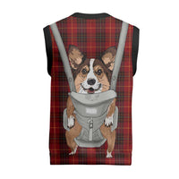 Front Carrier Dog Pembroke Welsh Corgi Christmas Knitted V-Neck Vest Xmas Holiday Patterns - Wonder Print Shop