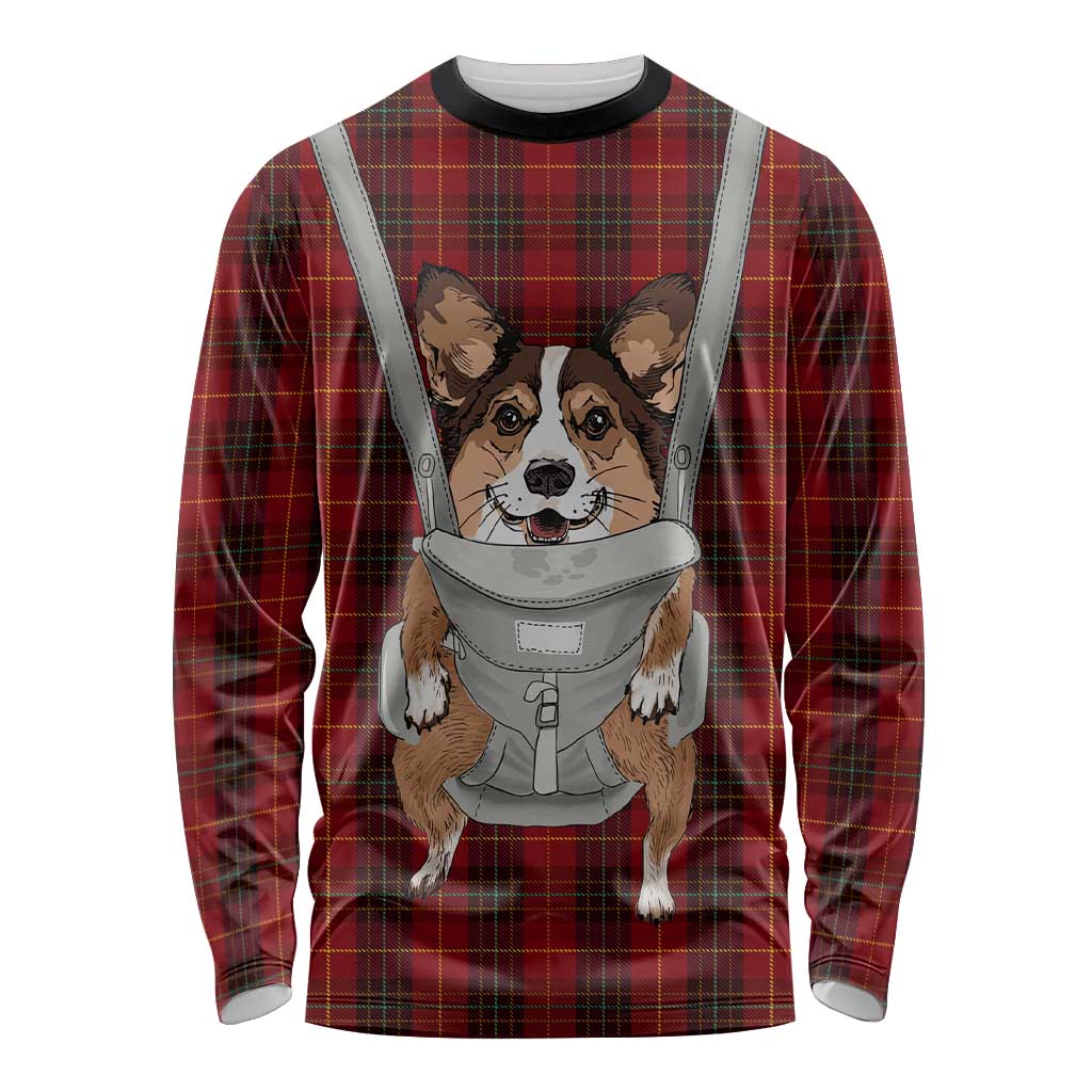 Front Carrier Dog Pembroke Welsh Corgi Christmas Long Sleeve Shirt Xmas Holiday Patterns - Wonder Print Shop