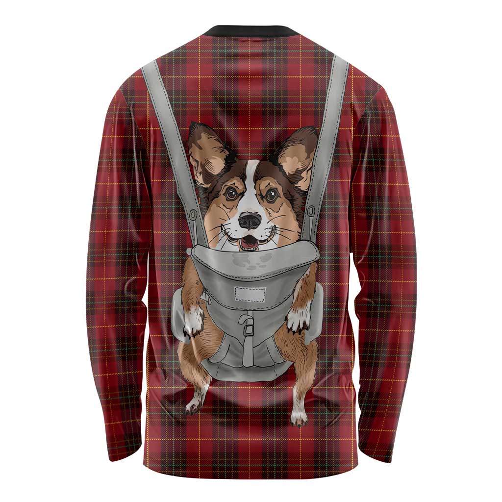 Front Carrier Dog Pembroke Welsh Corgi Christmas Long Sleeve Shirt Xmas Holiday Patterns - Wonder Print Shop