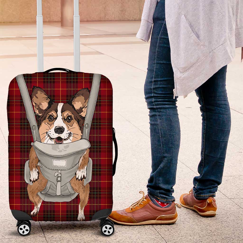 Front Carrier Dog Pembroke Welsh Corgi Christmas Luggage Cover Xmas Holiday Patterns - Wonder Print Shop