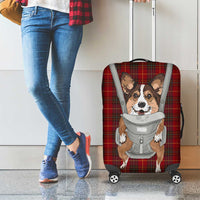 Front Carrier Dog Pembroke Welsh Corgi Christmas Luggage Cover Xmas Holiday Patterns - Wonder Print Shop