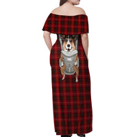 Front Carrier Dog Pembroke Welsh Corgi Christmas Off Shoulder Maxi Dress Xmas Holiday Patterns - Wonder Print Shop