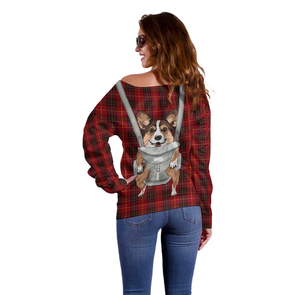 Front Carrier Dog Pembroke Welsh Corgi Christmas Off Shoulder Sweater Xmas Holiday Patterns - Wonder Print Shop