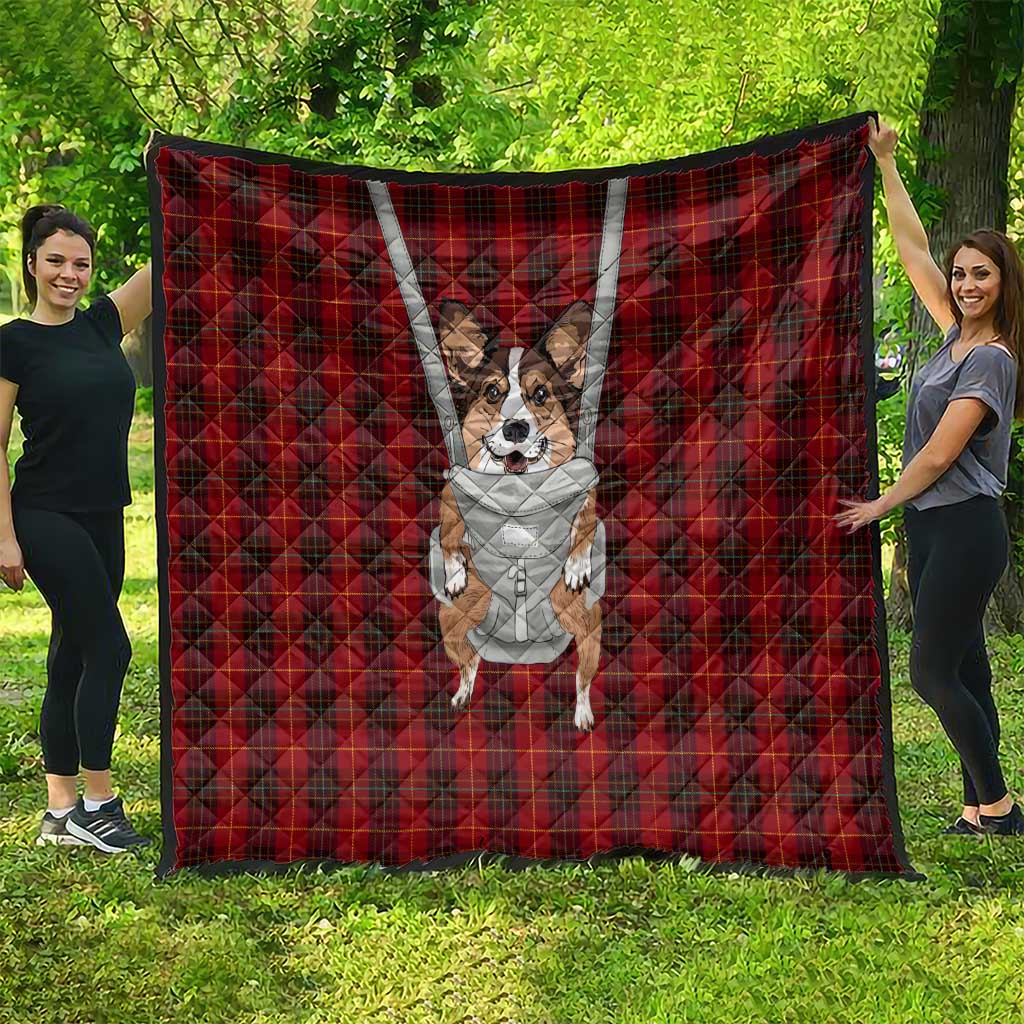 Front Carrier Dog Pembroke Welsh Corgi Christmas Quilt Xmas Holiday Patterns - Wonder Print Shop