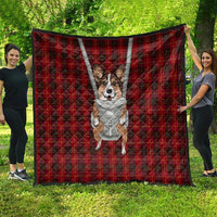 Front Carrier Dog Pembroke Welsh Corgi Christmas Quilt Xmas Holiday Patterns - Wonder Print Shop