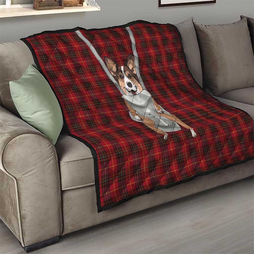 Front Carrier Dog Pembroke Welsh Corgi Christmas Quilt Xmas Holiday Patterns - Wonder Print Shop