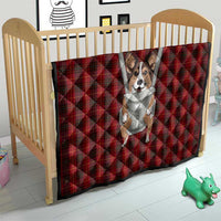 Front Carrier Dog Pembroke Welsh Corgi Christmas Quilt Xmas Holiday Patterns - Wonder Print Shop