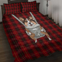 Front Carrier Dog Pembroke Welsh Corgi Christmas Quilt Bed Set Xmas Holiday Patterns - Wonder Print Shop
