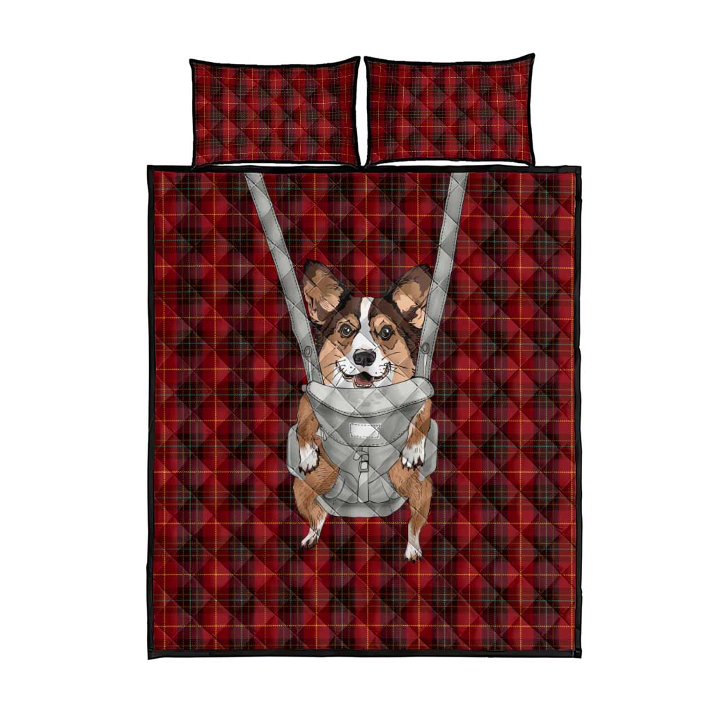 Front Carrier Dog Pembroke Welsh Corgi Christmas Quilt Bed Set Xmas Holiday Patterns - Wonder Print Shop
