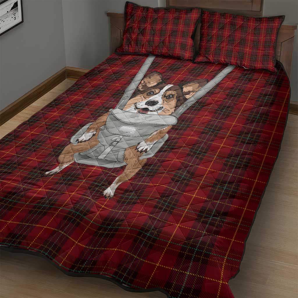 Front Carrier Dog Pembroke Welsh Corgi Christmas Quilt Bed Set Xmas Holiday Patterns - Wonder Print Shop