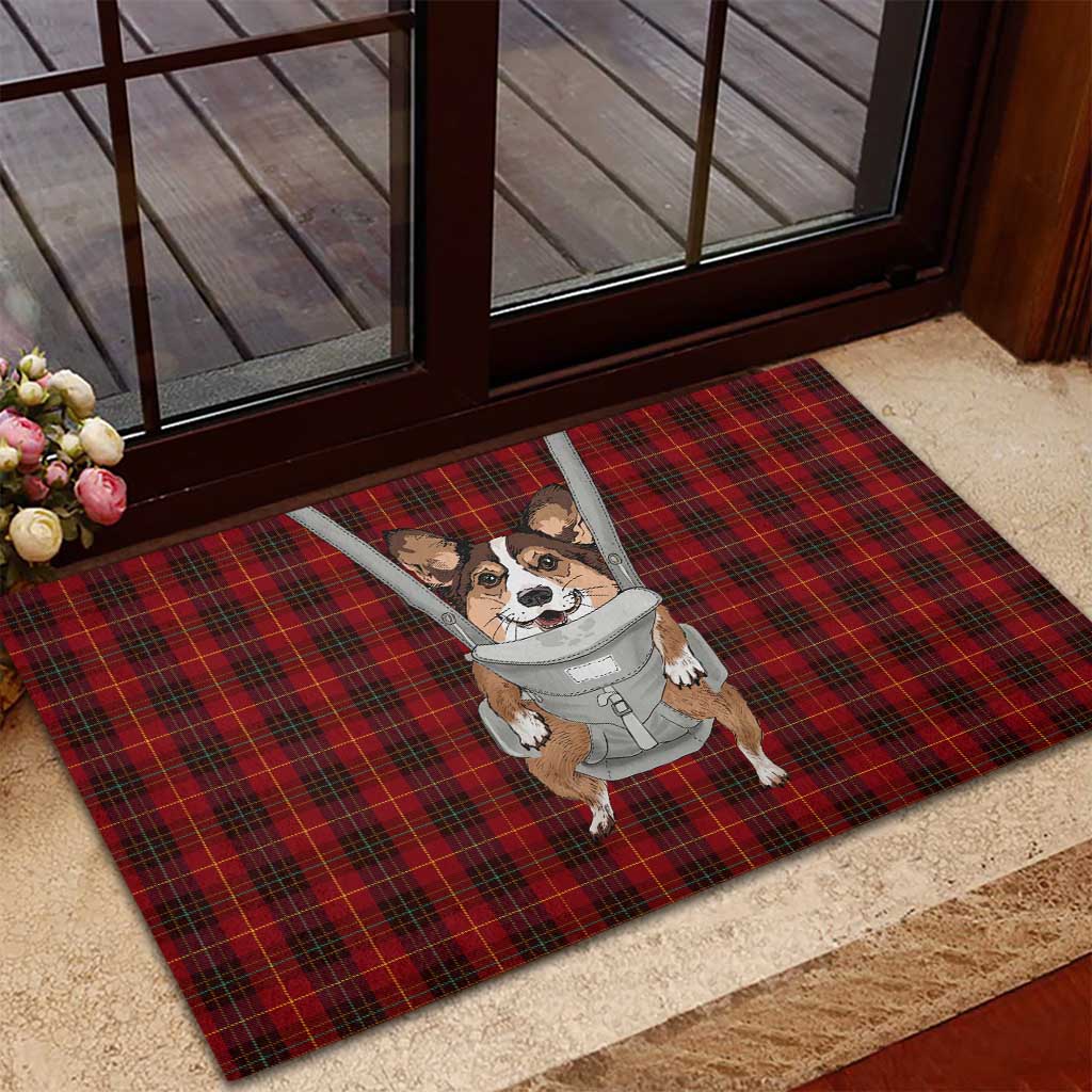 Front Carrier Dog Pembroke Welsh Corgi Christmas Rubber Doormat Xmas Holiday Patterns - Wonder Print Shop