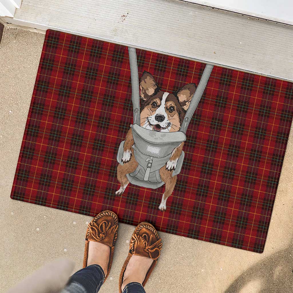 Front Carrier Dog Pembroke Welsh Corgi Christmas Rubber Doormat Xmas Holiday Patterns - Wonder Print Shop