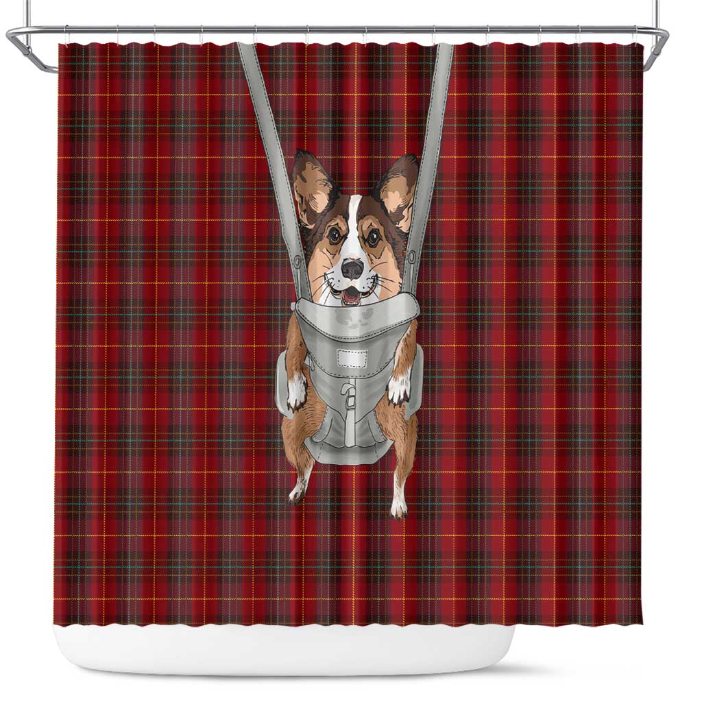 Front Carrier Dog Pembroke Welsh Corgi Christmas Shower Curtain Xmas Holiday Patterns - Wonder Print Shop