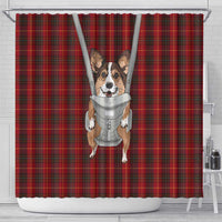 Front Carrier Dog Pembroke Welsh Corgi Christmas Shower Curtain Xmas Holiday Patterns - Wonder Print Shop