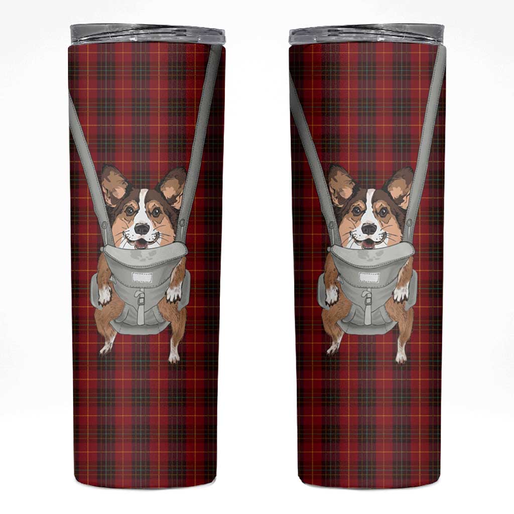 Front Carrier Dog Pembroke Welsh Corgi Christmas Skinny Tumbler Xmas Holiday Patterns - Wonder Print Shop