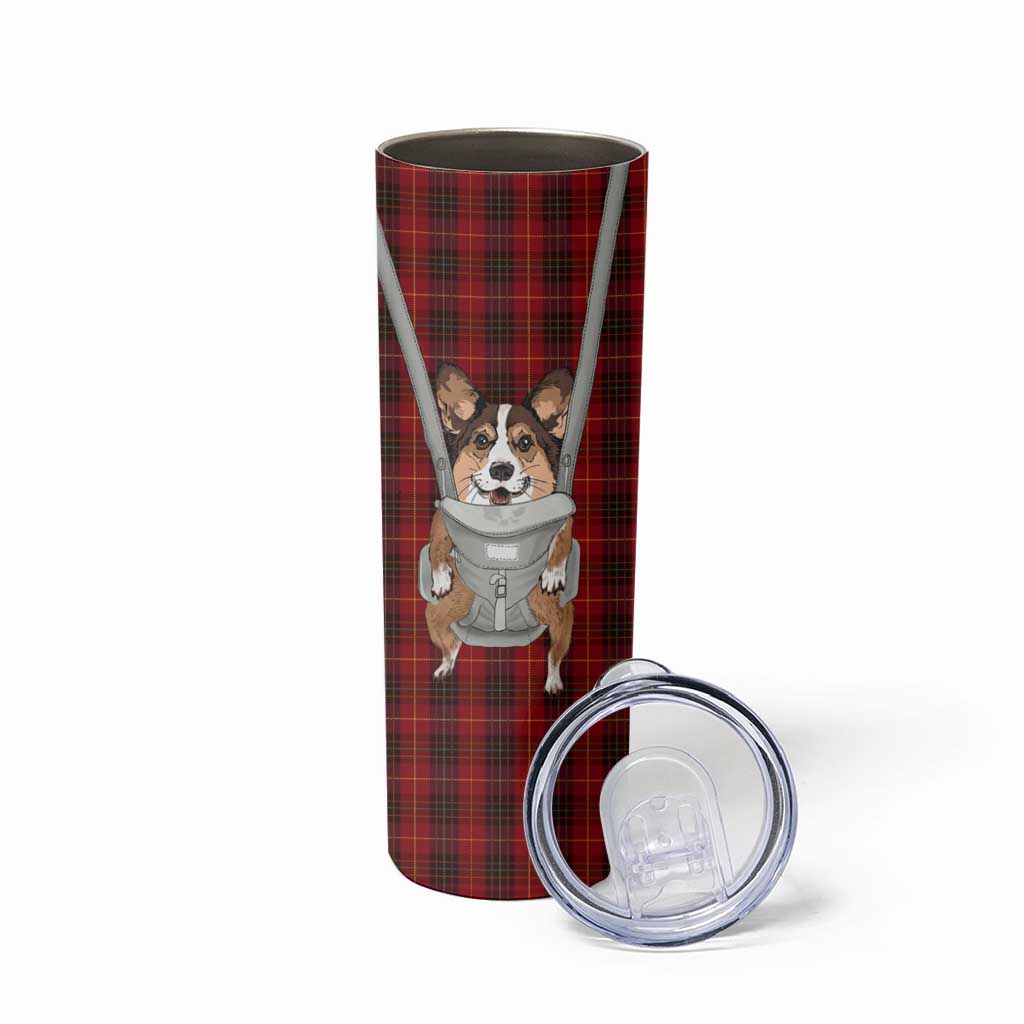 Front Carrier Dog Pembroke Welsh Corgi Christmas Skinny Tumbler Xmas Holiday Patterns - Wonder Print Shop