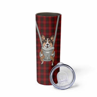Front Carrier Dog Pembroke Welsh Corgi Christmas Skinny Tumbler Xmas Holiday Patterns - Wonder Print Shop