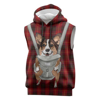 Front Carrier Dog Pembroke Welsh Corgi Christmas Sleeveless Hoodie Xmas Holiday Patterns - Wonder Print Shop