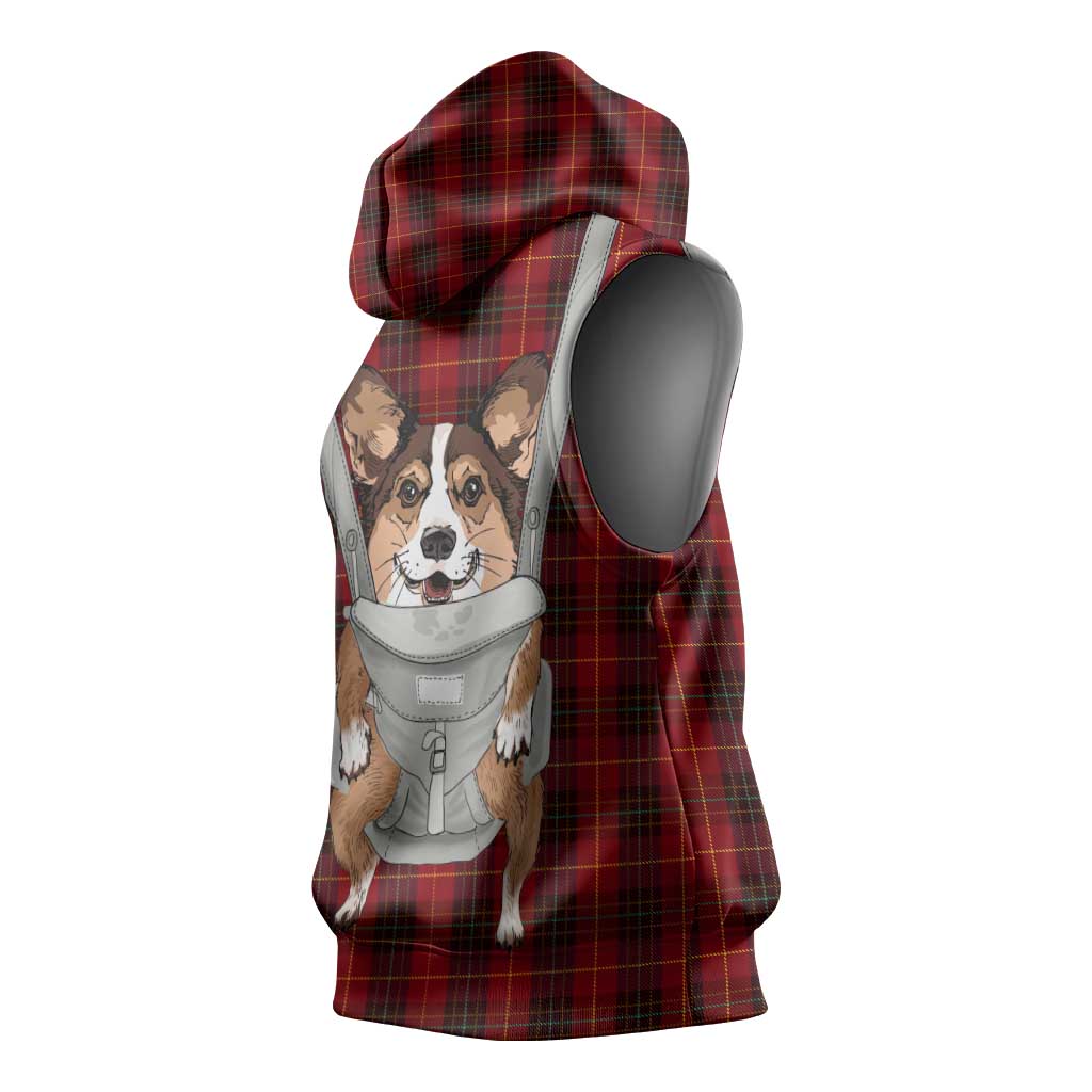 Front Carrier Dog Pembroke Welsh Corgi Christmas Sleeveless Hoodie Xmas Holiday Patterns - Wonder Print Shop