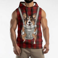 Front Carrier Dog Pembroke Welsh Corgi Christmas Sleeveless Hoodie Xmas Holiday Patterns - Wonder Print Shop