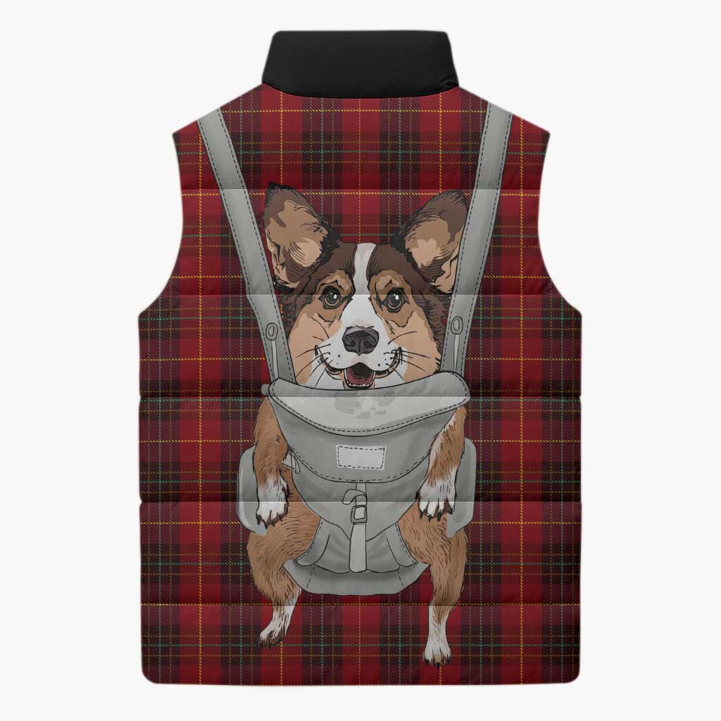 Front Carrier Dog Pembroke Welsh Corgi Christmas Sleeveless Puffer Jacket Xmas Holiday Patterns - Wonder Print Shop