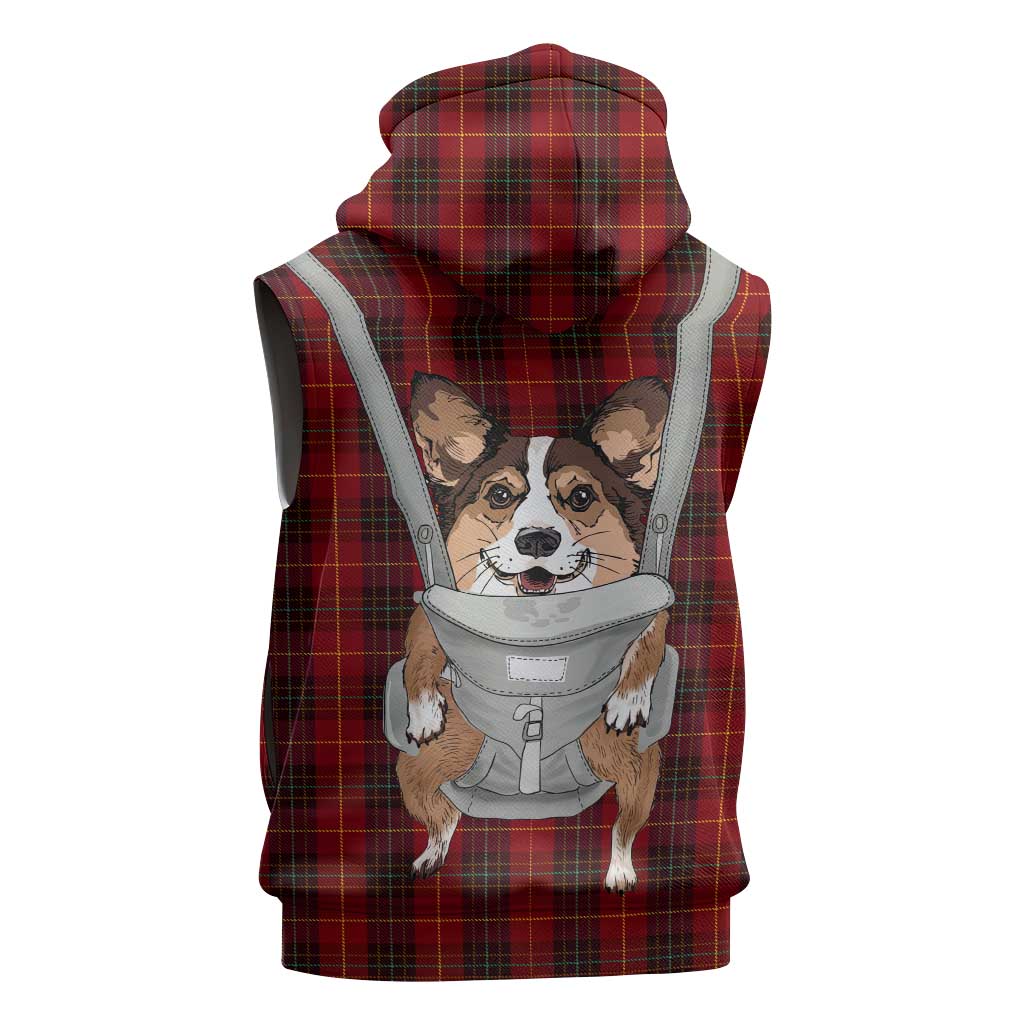 Front Carrier Dog Pembroke Welsh Corgi Christmas Sleeveless Zip Hoodie Xmas Holiday Patterns - Wonder Print Shop