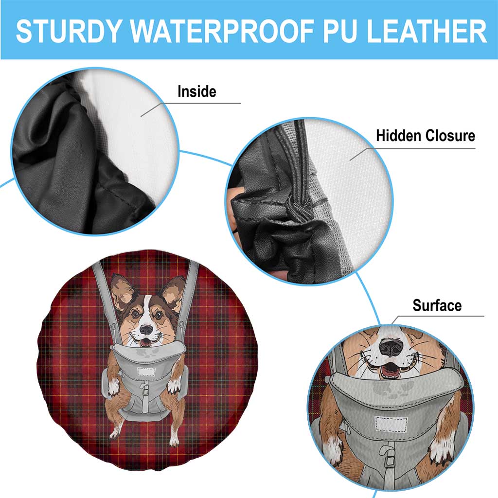 Front Carrier Dog Pembroke Welsh Corgi Christmas Spare Tire Cover Xmas Holiday Patterns - Wonder Print Shop
