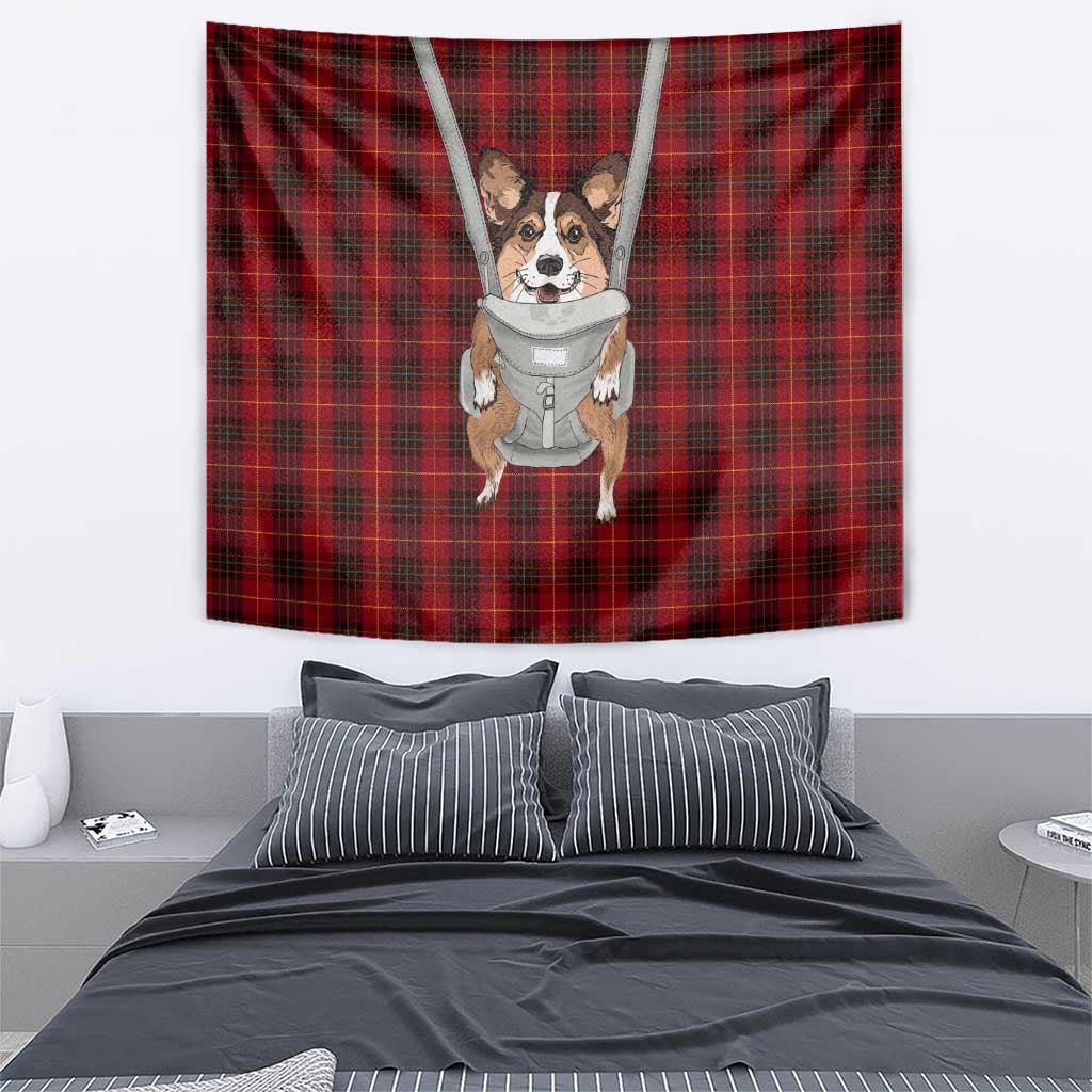 Front Carrier Dog Pembroke Welsh Corgi Christmas Tapestry Xmas Holiday Patterns - Wonder Print Shop