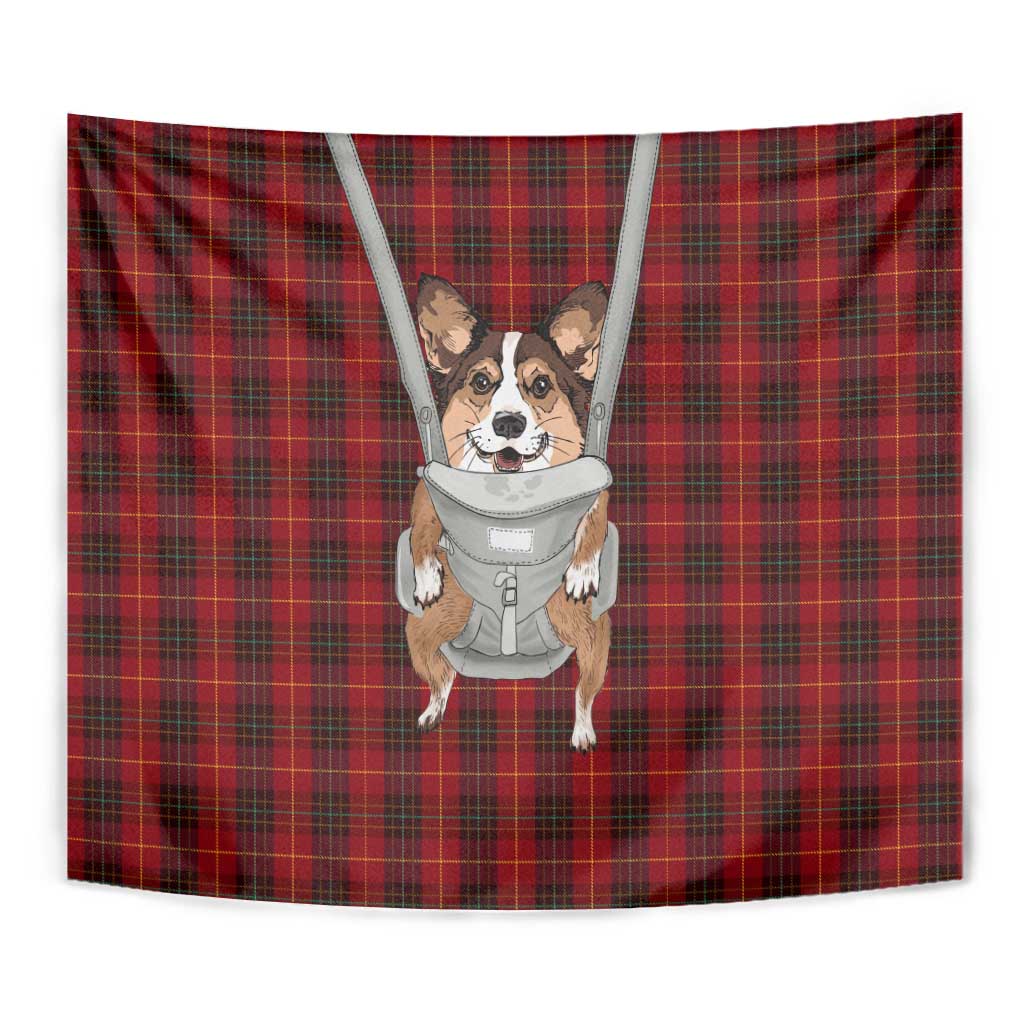 Front Carrier Dog Pembroke Welsh Corgi Christmas Tapestry Xmas Holiday Patterns - Wonder Print Shop
