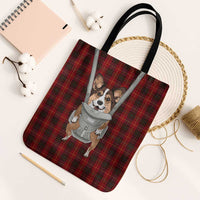 Front Carrier Dog Pembroke Welsh Corgi Christmas Tote Bag Xmas Holiday Patterns - Wonder Print Shop