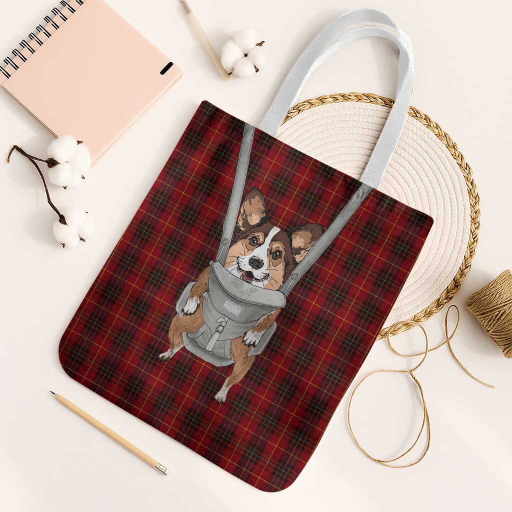 Front Carrier Dog Pembroke Welsh Corgi Christmas Tote Bag Xmas Holiday Patterns - Wonder Print Shop