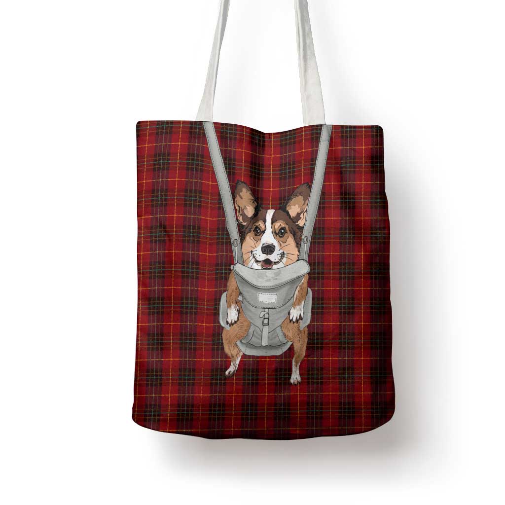 Front Carrier Dog Pembroke Welsh Corgi Christmas Tote Bag Xmas Holiday Patterns - Wonder Print Shop