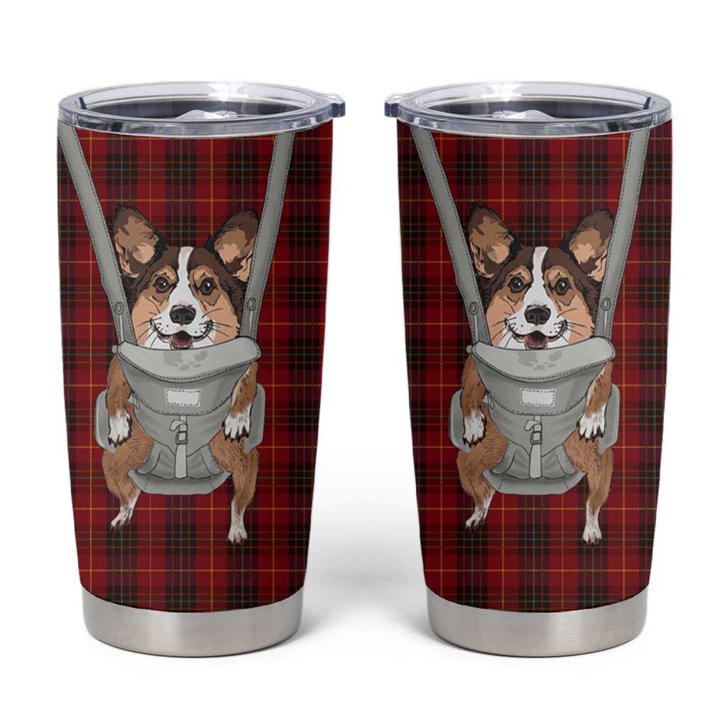 Front Carrier Dog Pembroke Welsh Corgi Christmas Tumbler Cup Xmas Holiday Patterns - Wonder Print Shop