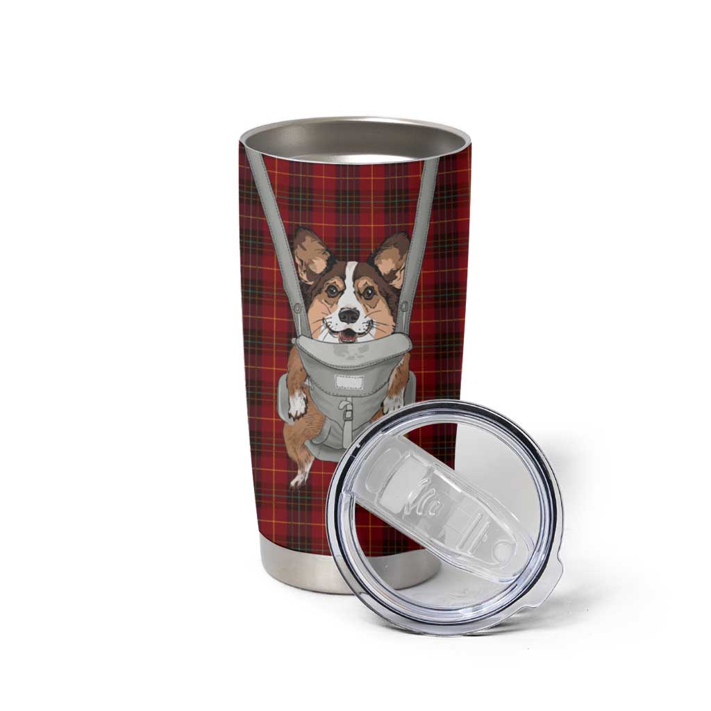 Front Carrier Dog Pembroke Welsh Corgi Christmas Tumbler Cup Xmas Holiday Patterns - Wonder Print Shop