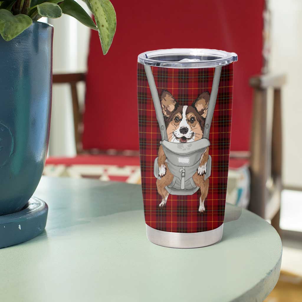 Front Carrier Dog Pembroke Welsh Corgi Christmas Tumbler Cup Xmas Holiday Patterns - Wonder Print Shop