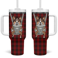 Front Carrier Dog Pembroke Welsh Corgi Christmas Tumbler With Handle Xmas Holiday Patterns - Wonder Print Shop