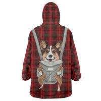 Front Carrier Dog Pembroke Welsh Corgi Christmas Wearable Blanket Hoodie Xmas Holiday Patterns - Wonder Print Shop