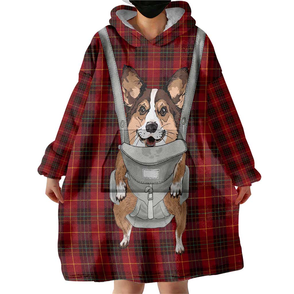 Front Carrier Dog Pembroke Welsh Corgi Christmas Wearable Blanket Hoodie Xmas Holiday Patterns - Wonder Print Shop